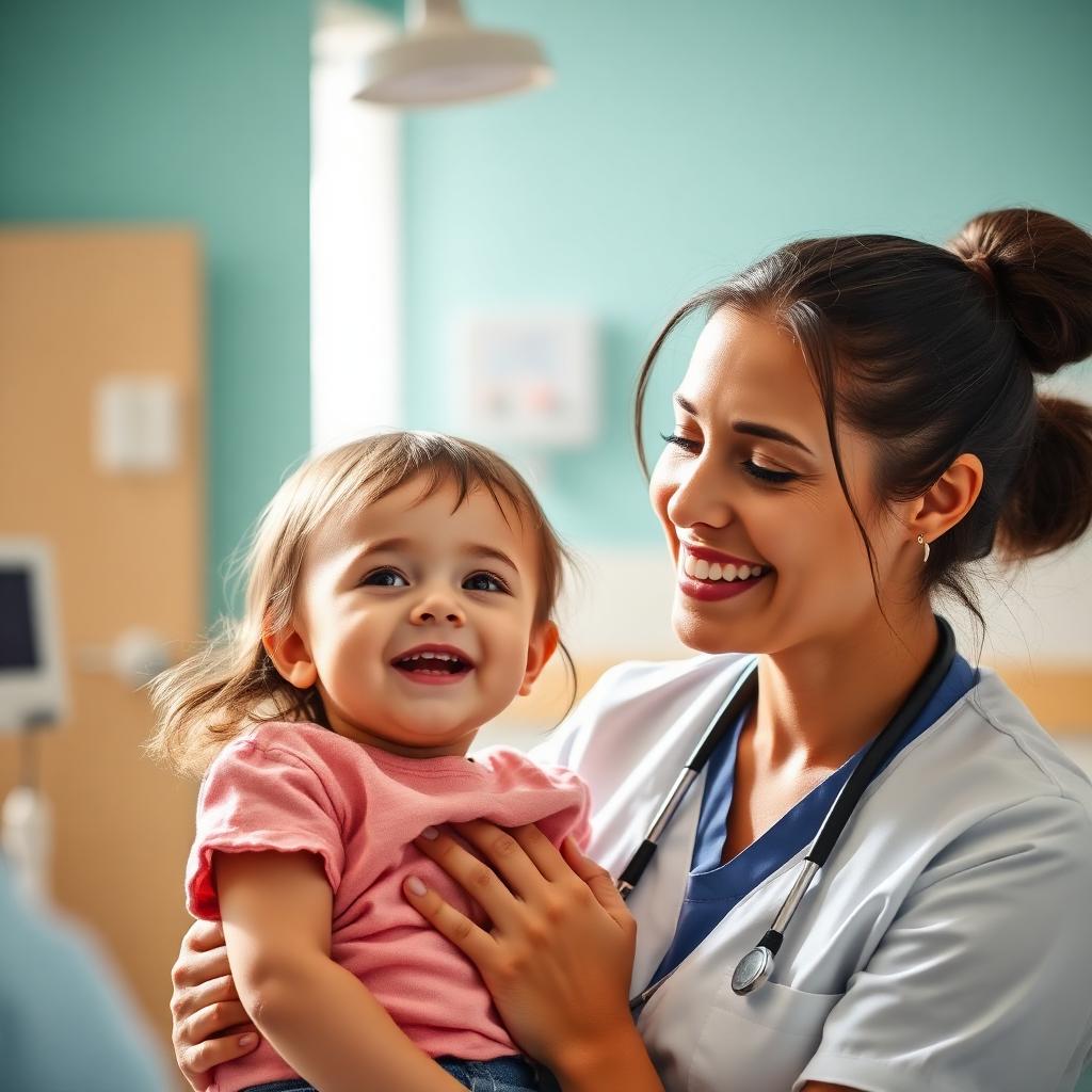 Pediatric nursing care with a child and family