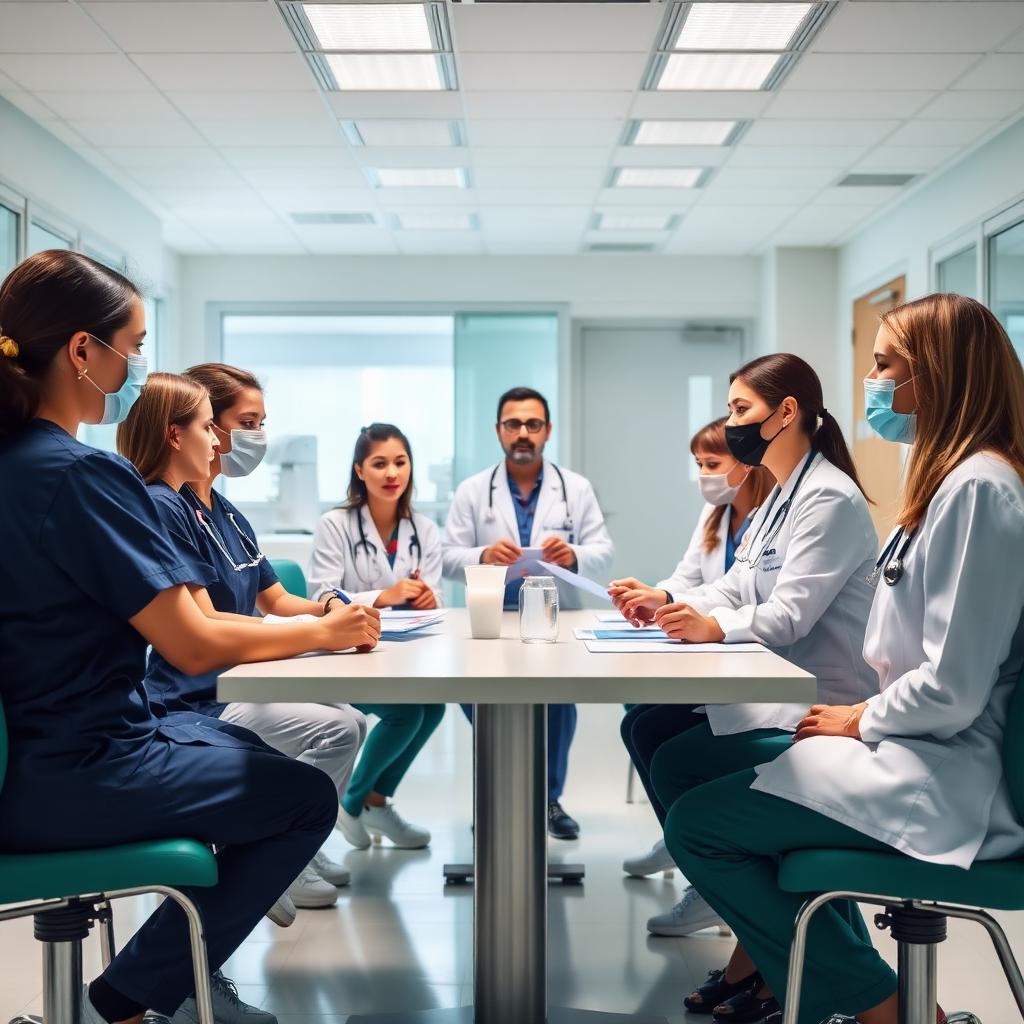 Interdisciplinary clinical team collaborating